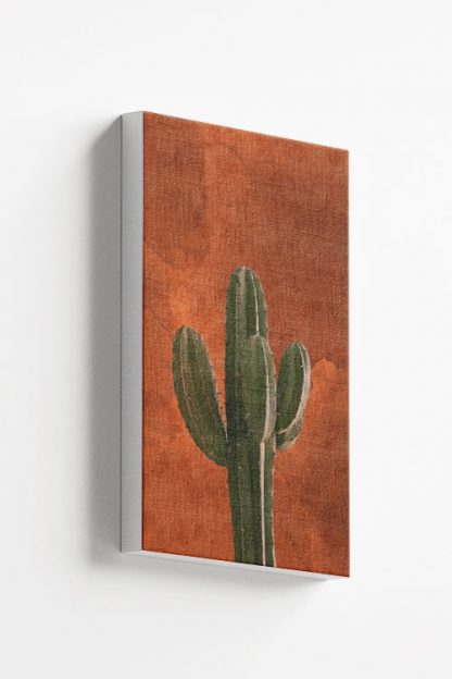 Cactus in watercolor paper background canvas