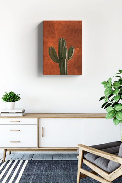 Cactus in watercolor paper background canvas