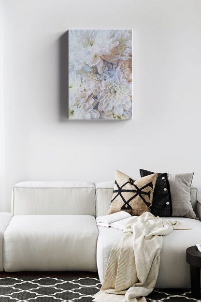 White dahlias canvas