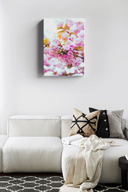 Pink flower focus canvas