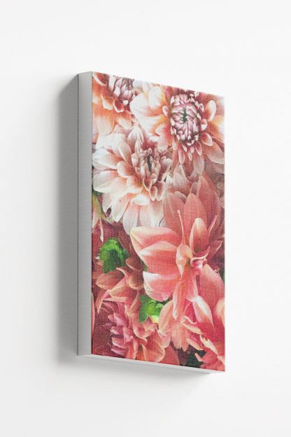 Pink dahlias canvas