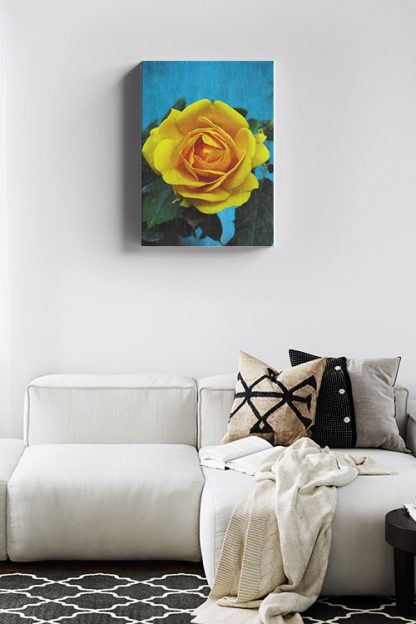 Fresh yellow rose canvas