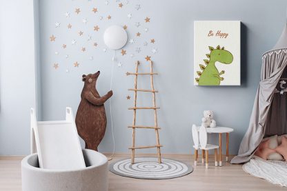 Dino Be happy Canvas in interior