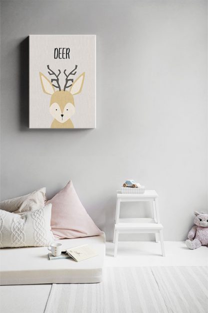 Cutie deer Canvas in interior