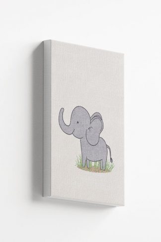 Cute Elephant on grass Canvas