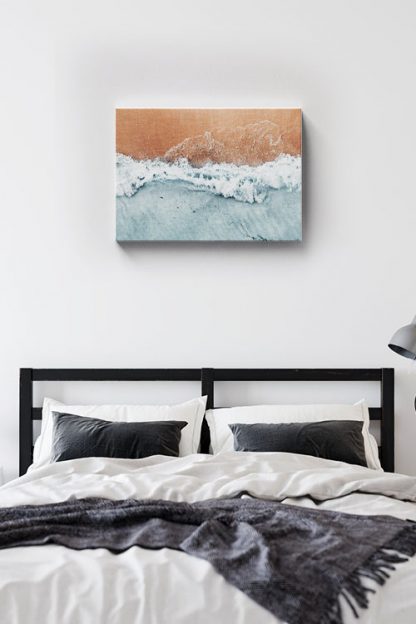 Waves and sand from top canvas