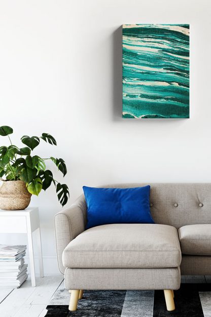 Water waves on canvas canvas