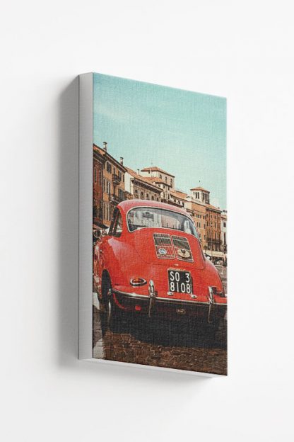 Vintage red volks canvas