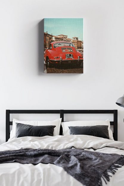 Vintage red volks canvas