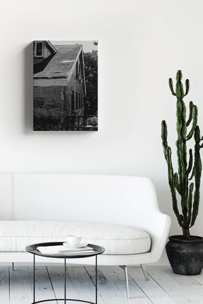 Black and white house canvas