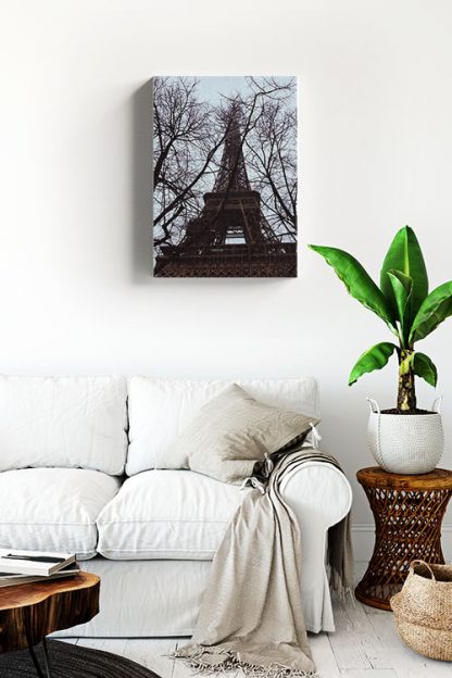 Twigs and eiffel tower canvas