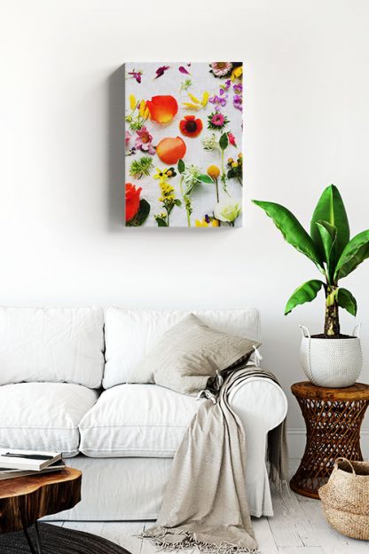 floral flat lay canvas