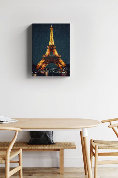 Eifel tower at night canvas