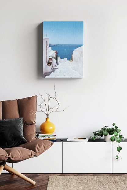 Santorini stairs canvas