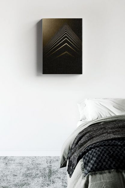 Abstract lines in black background canvas