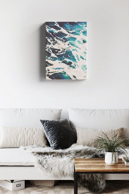 Blue water waves on canvas 2 canvas