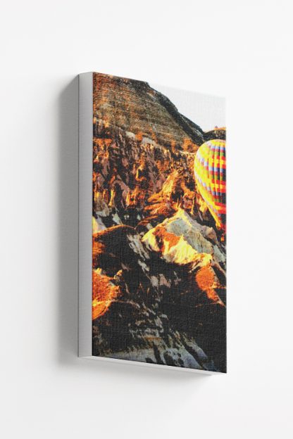 Hot air balloon and rock formation canvas