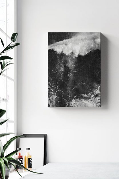 Black and white strong wave canvas