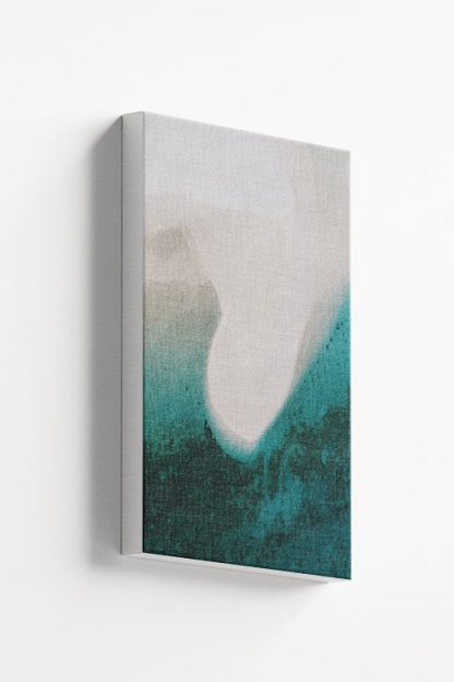 Water forming shape on shore canvas