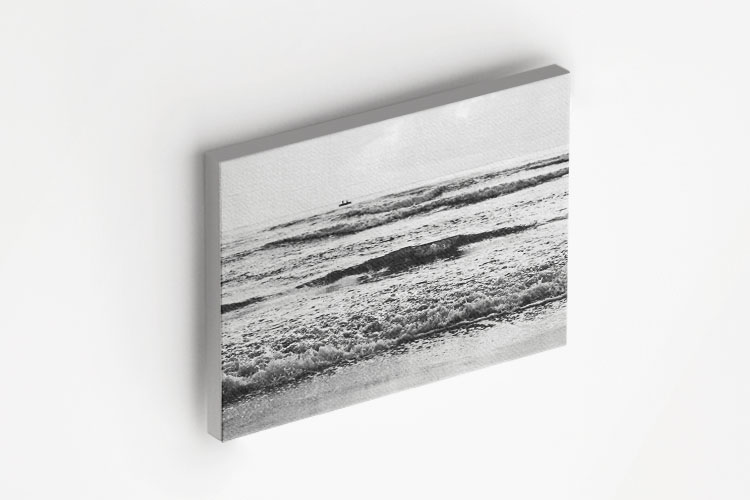 Black and white beach canvas