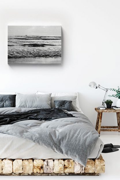 Black and white beach canvas