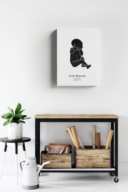 Baby Watercolor silhouette personal canvas