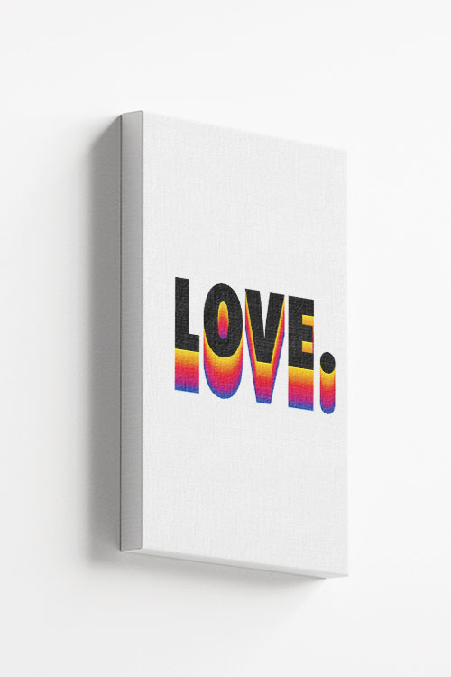 Rainbow Gradient love Canvas