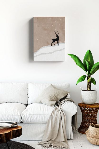 Deer in winter Canvas