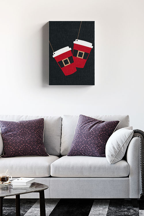 Elegant Christmas cup hang Canvas