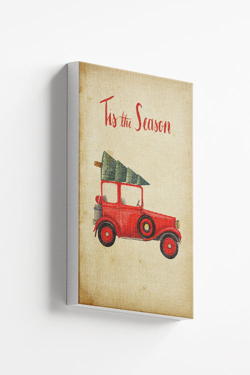 Tis the season Christmas Truck Canvas