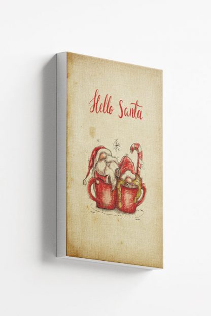 Hello santa in mug Canvas