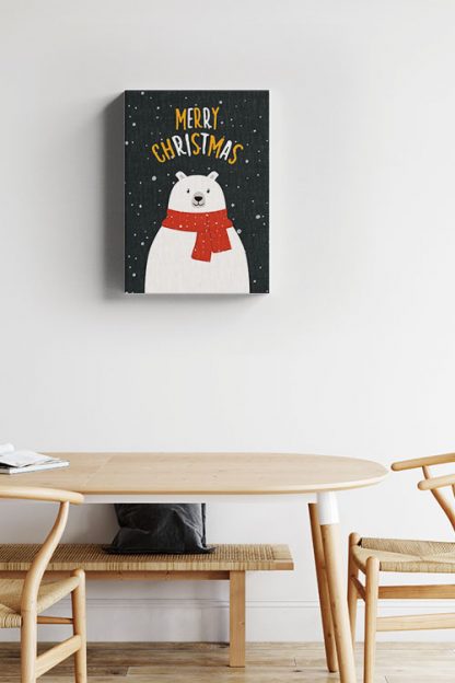 Polar bear with scarf Canvas