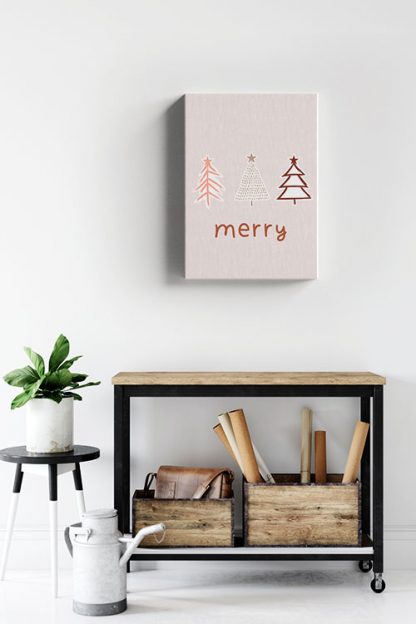 Merry christmas tree doodle Canvas