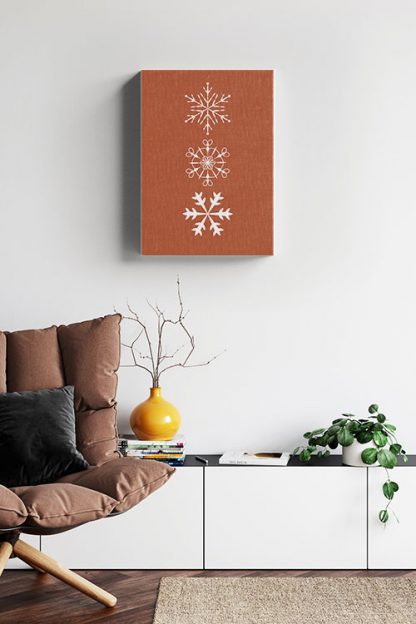 Snowflakes boho color background Canvas