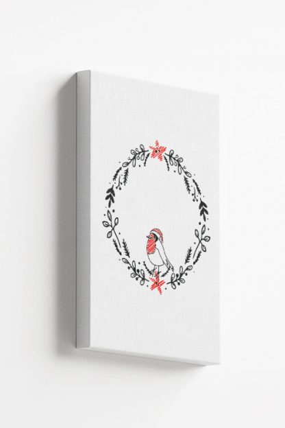 Bird on wreath Canvas