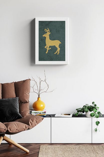 Gold deer ornament Canvas