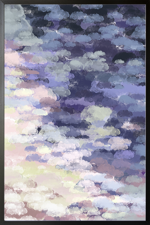 Purple and white clouds abstract Poster