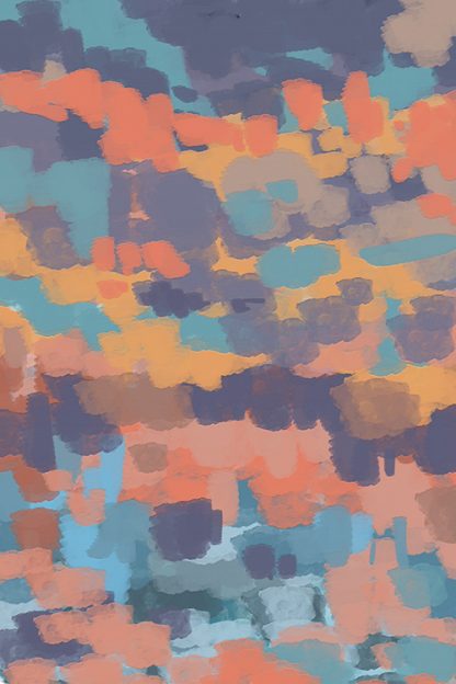 Orange and teal clouds abstract Poster