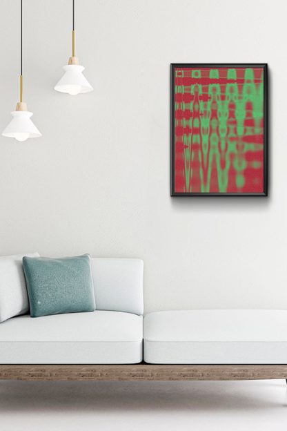 Abstract color red and green grain Poster