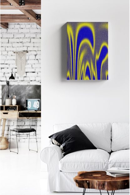 Abstract color yellow and blue grain Canvas