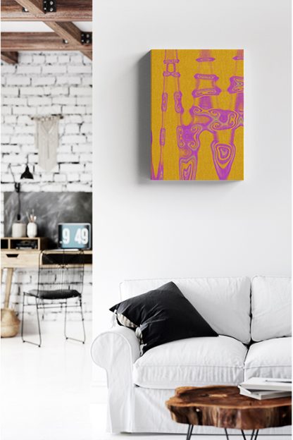 Abstract color mustard and purple grain Canvas