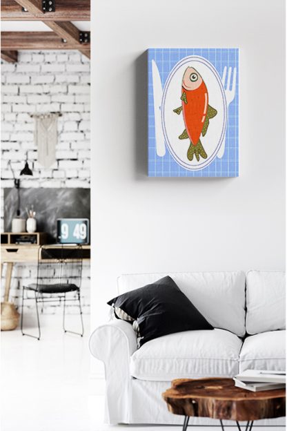 Fish in plate Canvas