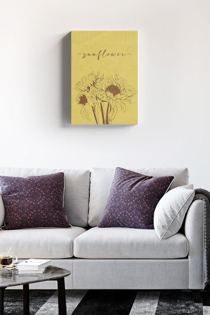 Sunflowers on yellow Canvas