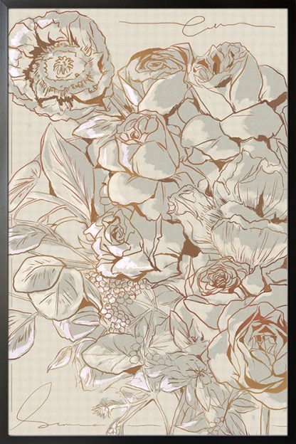 Roses on white Poster