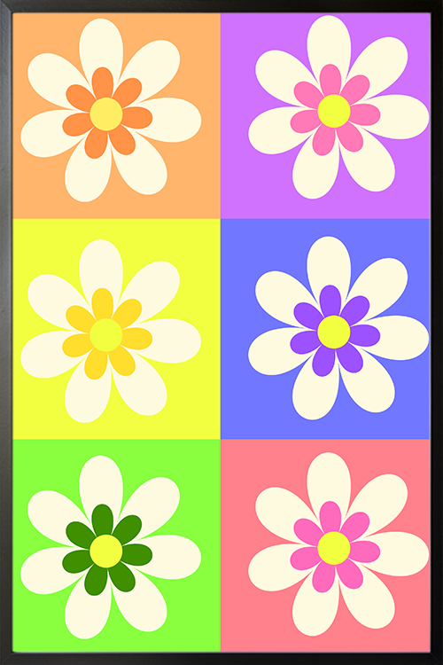Flowers pattern colors Poster
