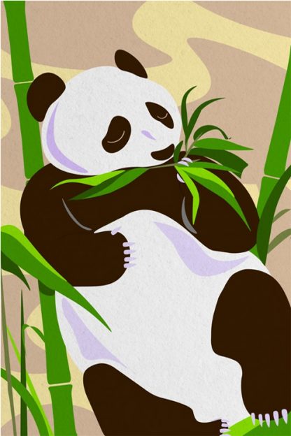 Cute Panda Eating Bamboo Poster