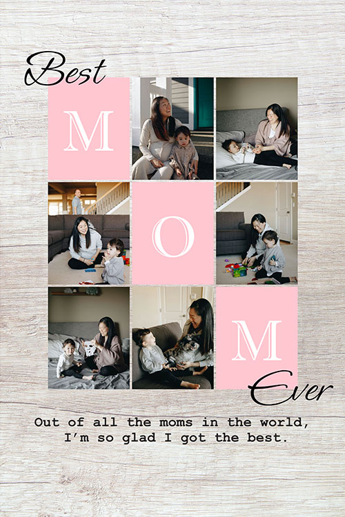 Mom's collage typography no. 2 poster
