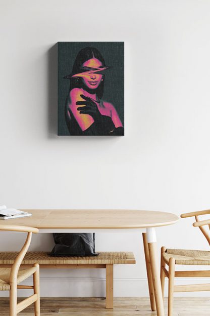 Yvonne Aresu on a Glitch on canvas print in an Interior