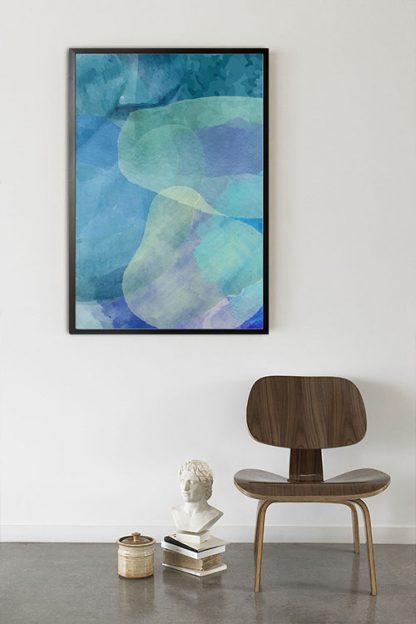 Texture stone shapes Aqua tone no. 1 Poster