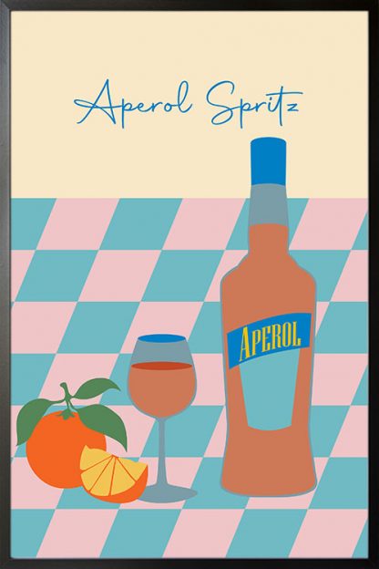 Art Liquor Aperol Spritz in Black Frame